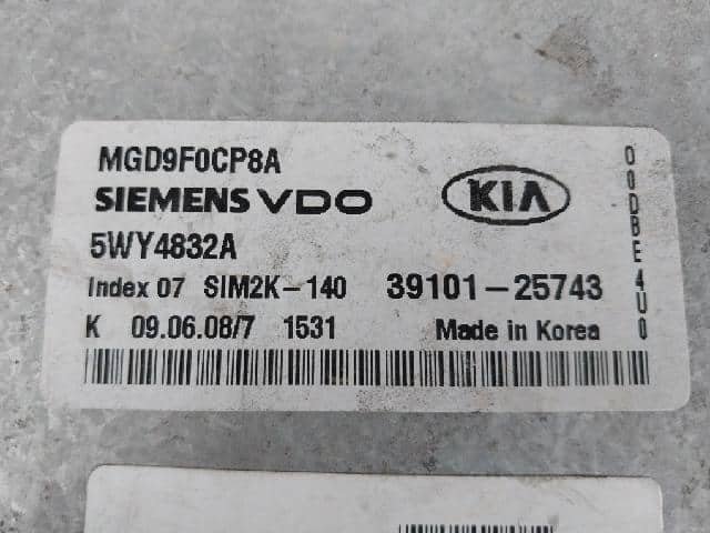 Kia Sportage ECU 39101-25743 Siemens VDO 5WY4832A SIM2K-140 – Surplus